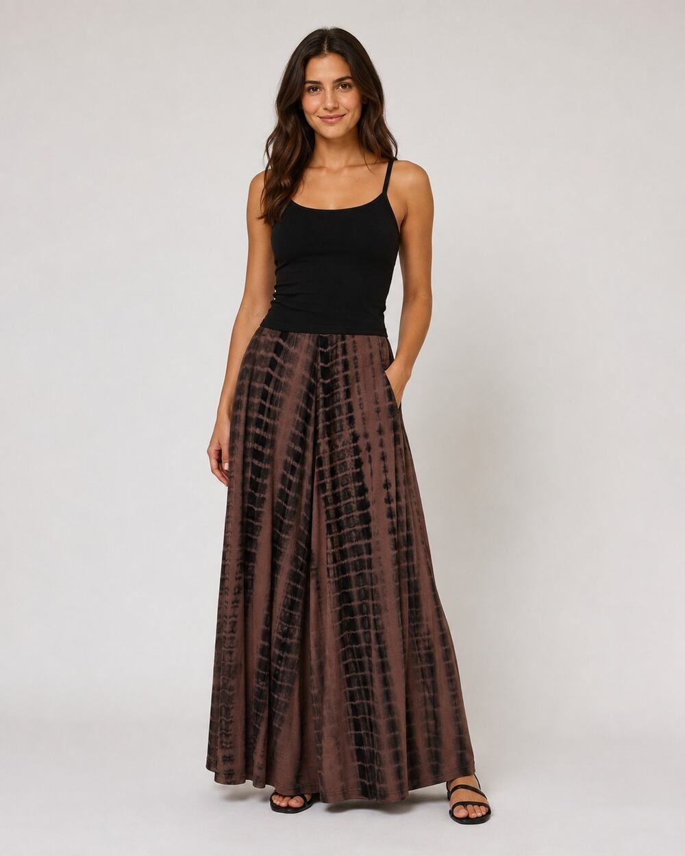 DISSH Tie Dye Brown Maxi Skirt Medium